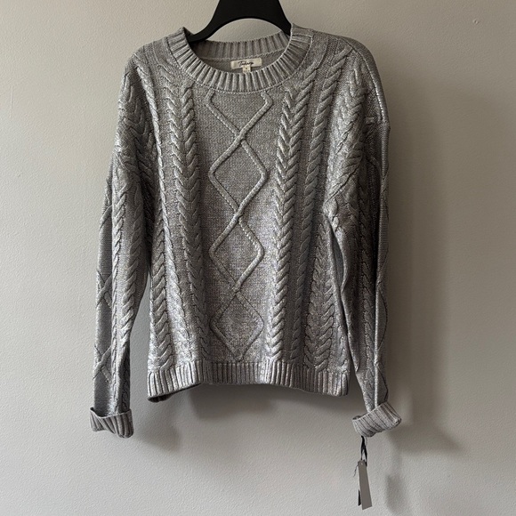 Takara Sweaters - Takara Silver Knit Sweater